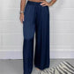 Stylish Drawstring Waist Straight Leg Smooth Loose Trousers with Pockets