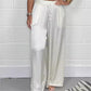 Stylish Drawstring Waist Straight Leg Smooth Loose Trousers with Pockets