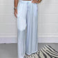 Stylish Drawstring Waist Straight Leg Smooth Loose Trousers with Pockets