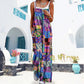 Dam sommar Bohemian Wide Leg Jumpsuit med fickor