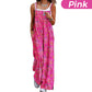 Dam sommar Bohemian Wide Leg Jumpsuit med fickor