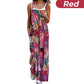 Dam sommar Bohemian Wide Leg Jumpsuit med fickor